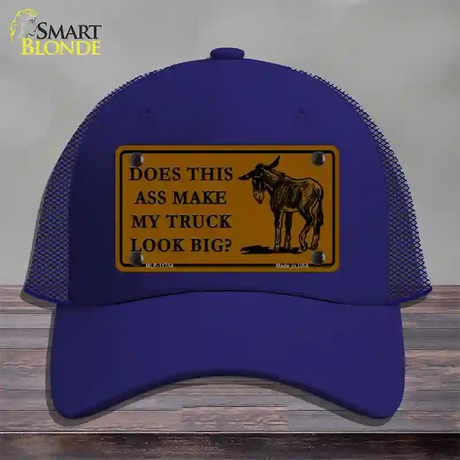 Does This Ass Novelty License Plate Hat Mesh / Royal Blue