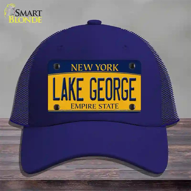 Lake George New York Novelty License Plate Hat Mesh / Royal Blue