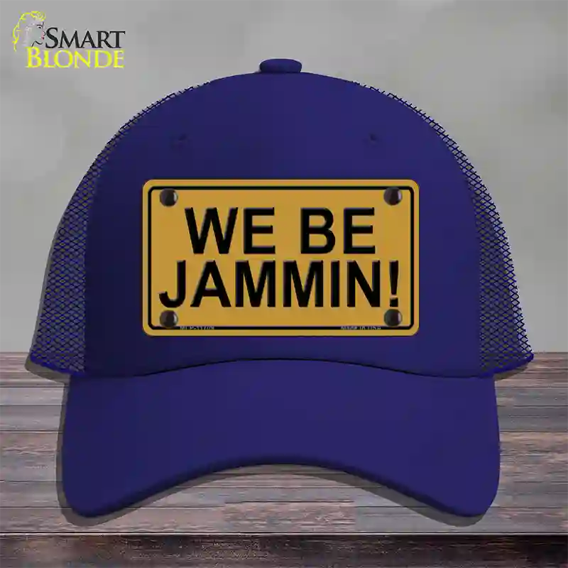 We Be Jammin Novelty License Plate Hat Mesh / Royal Blue