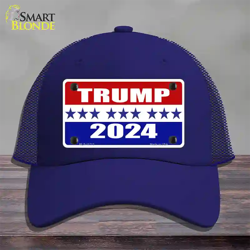 Trump 2024 Star Novelty License Plate Hat Mesh / Royal Blue