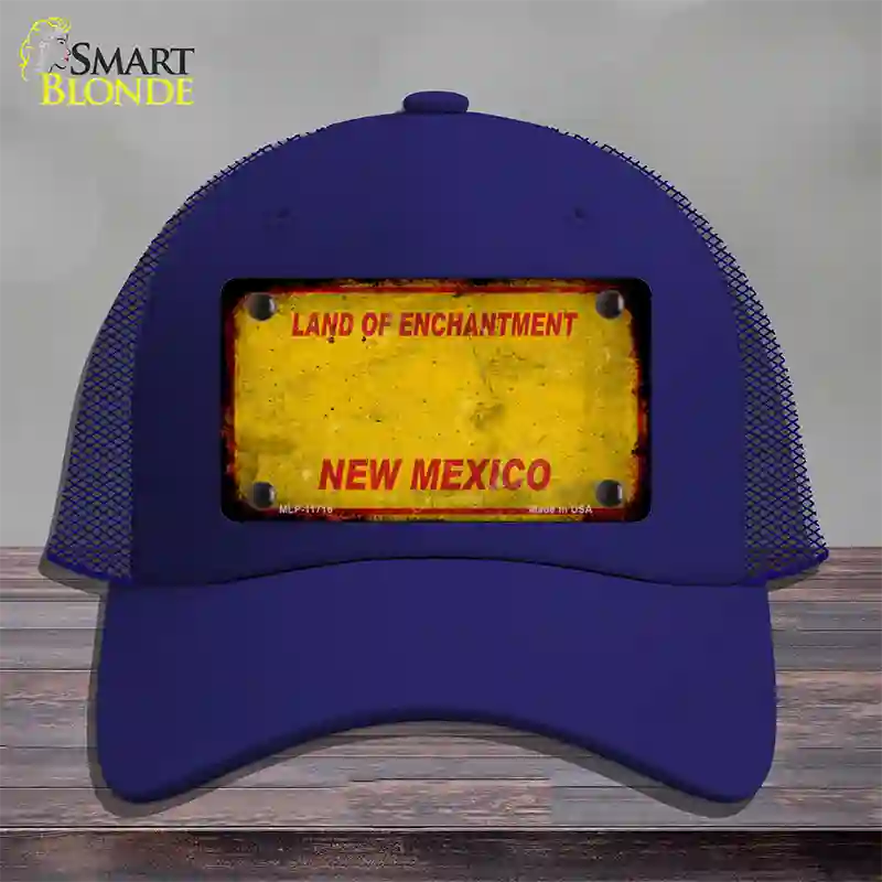 New Mexico Rusty Blank Novelty License Plate Hat Mesh / Royal Blue