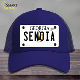 Senoia Georgia State Novelty License Plate Hat Mesh / Royal Blue