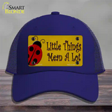 Little Things Mean A Lot Novelty License Plate Hat Mesh / Royal Blue