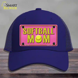 Softball Mom Novelty License Plate Hat Mesh / Royal Blue