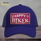 Happy Hiker Novelty License Plate Hat Mesh / Royal Blue