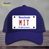 MIT Massachusetts State Novelty License Plate Hat Mesh / Royal Blue