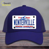 Winterville North Carolina State Novelty License Plate Hat Mesh / Royal Blue