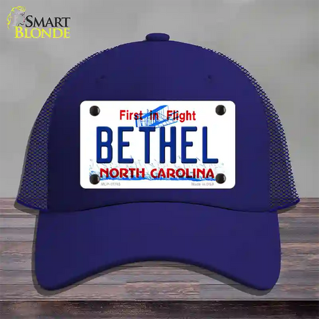 Bethel North Carolina State Novelty License Plate Hat Mesh / Royal Blue