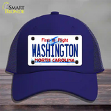 Washington North Carolina State Novelty License Plate Hat Mesh / Royal Blue