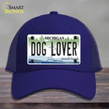 Michigan Dog Lover Novelty License Plate Hat Mesh / Royal Blue