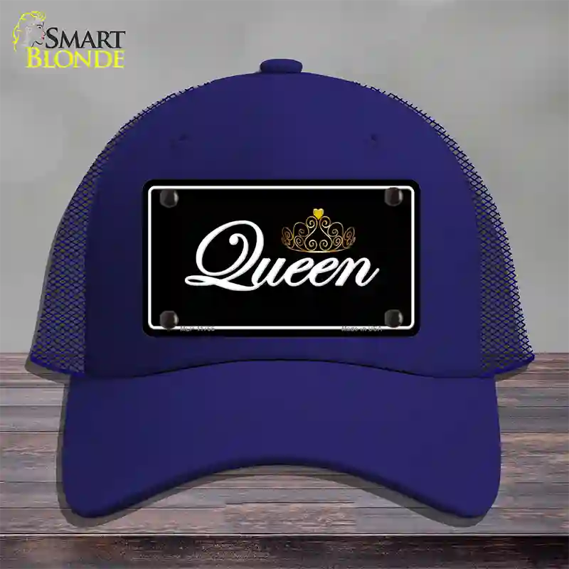 Queen Novelty License Plate Hat Mesh / Royal Blue