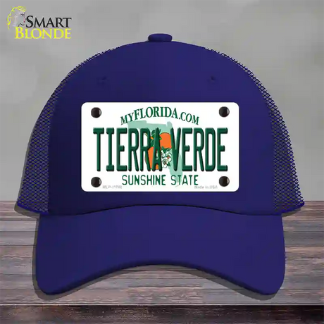 Tierra Verde Florida Novelty License Plate Hat Mesh / Royal Blue