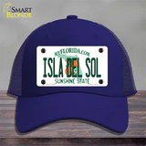 Isla Del Sol Florida Novelty License Plate Hat Mesh / Royal Blue