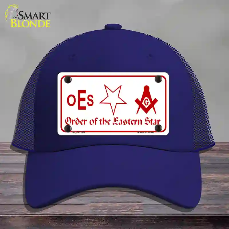 Order Of The Eastern Star Novelty License Plate Hat Mesh / Royal Blue