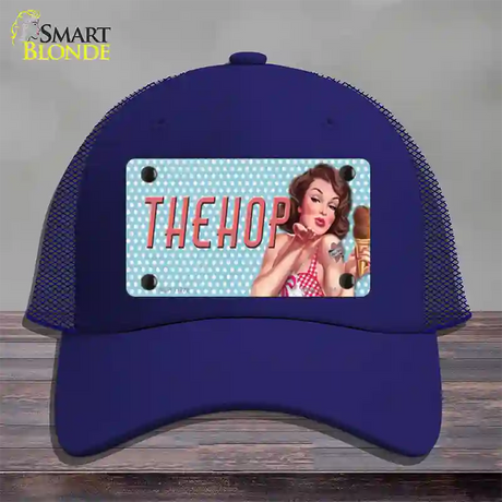 The Hop Vintage Pinup Novelty License Plate Hat Mesh / Royal Blue