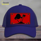 Island Palms Novelty License Plate Hat Mesh / Royal Blue