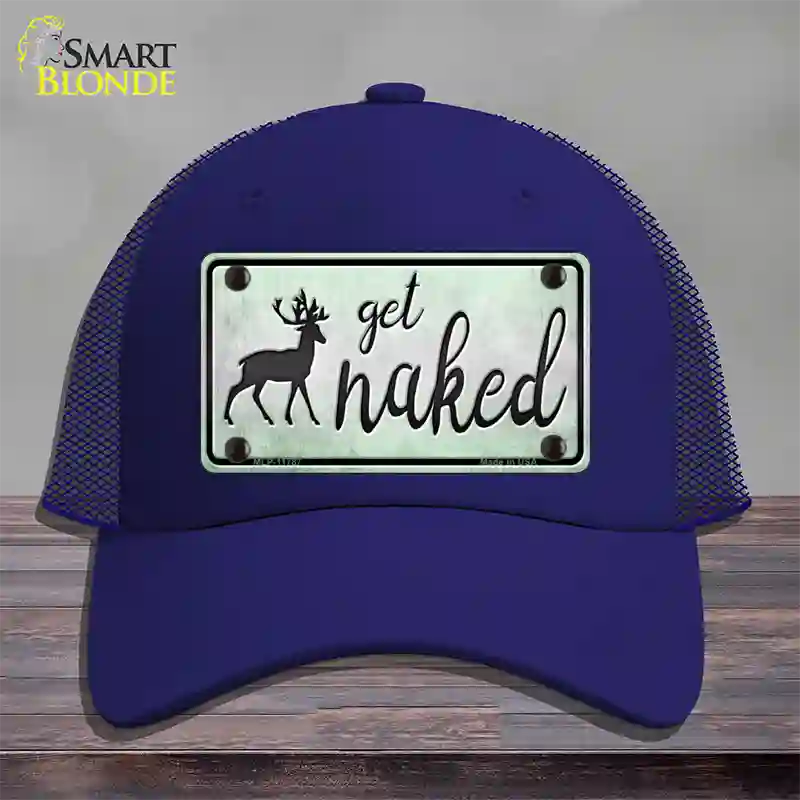 Get Naked Novelty License Plate Hat Mesh / Royal Blue