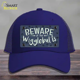 Beware of the Wigglebutts Novelty License Plate Hat Mesh / Royal Blue