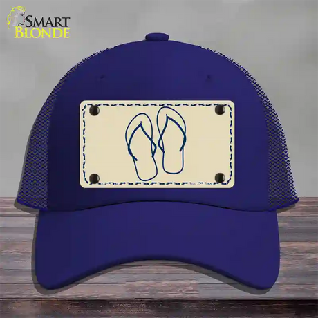 Flip Flops Novelty License Plate Hat Mesh / Royal Blue