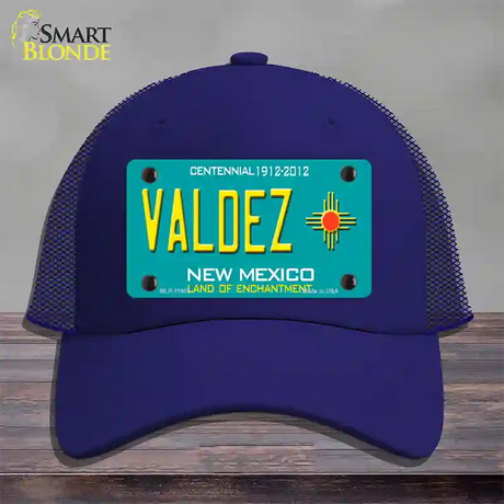 Valdez New Mexico Novelty License Plate Hat Mesh / Royal Blue