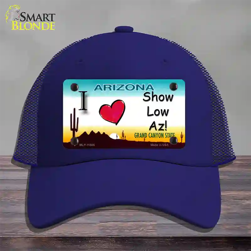 I Love Show Low AZ Novelty License Plate Hat Mesh / Royal Blue