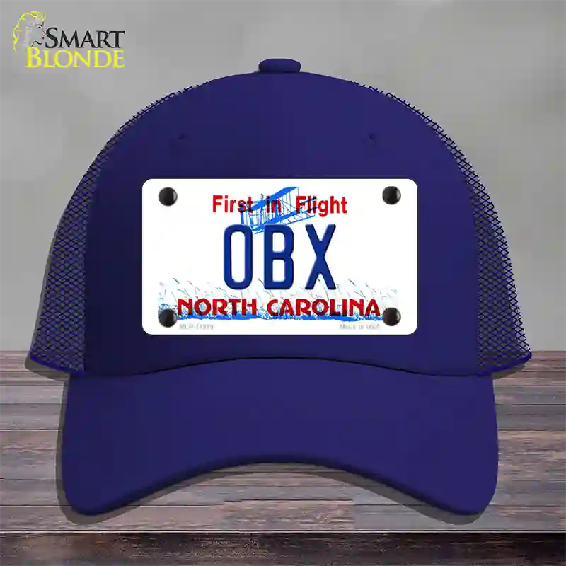 OBX North Carolina Novelty License Plate Hat Mesh / Royal Blue