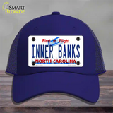 Inner Banks North Carolina Novelty License Plate Hat Mesh / Royal Blue