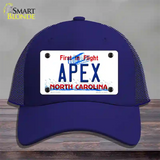 Apex North Carolina Novelty License Plate Hat Mesh / Royal Blue