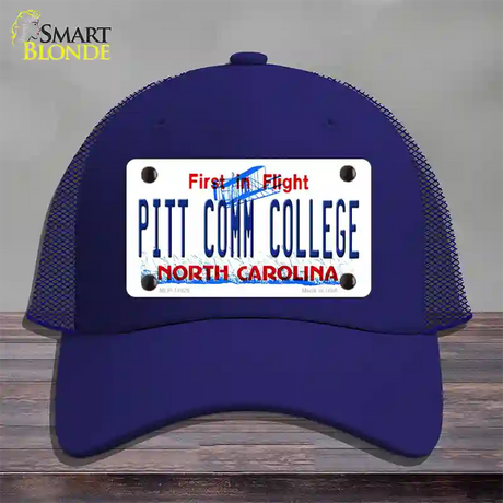 Pitt Comm College North Carolina Novelty License Plate Hat Mesh / Royal Blue