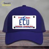 ECU North Carolina Novelty License Plate Hat Mesh / Royal Blue