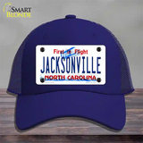 Jacksonville North Carolina Novelty License Plate Hat Mesh / Royal Blue