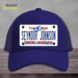 Seymour Johnson North Carolina Novelty License Plate Hat Mesh / Royal Blue