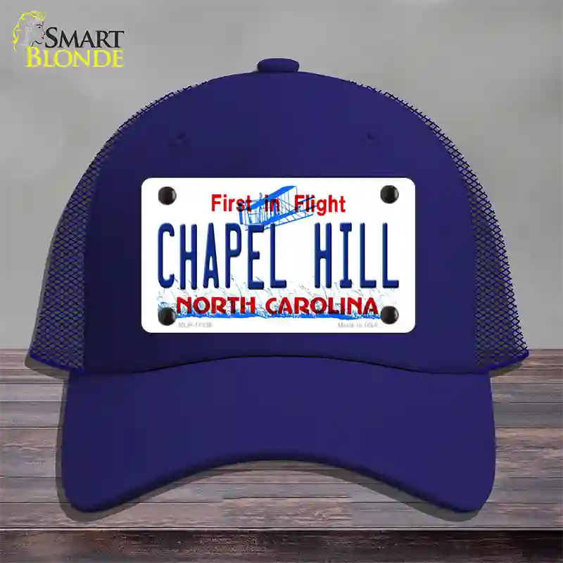 Chapel Hill North Carolina Novelty License Plate Hat Mesh / Royal Blue