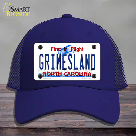 Grimesland North Carolina Novelty License Plate Hat Mesh / Royal Blue