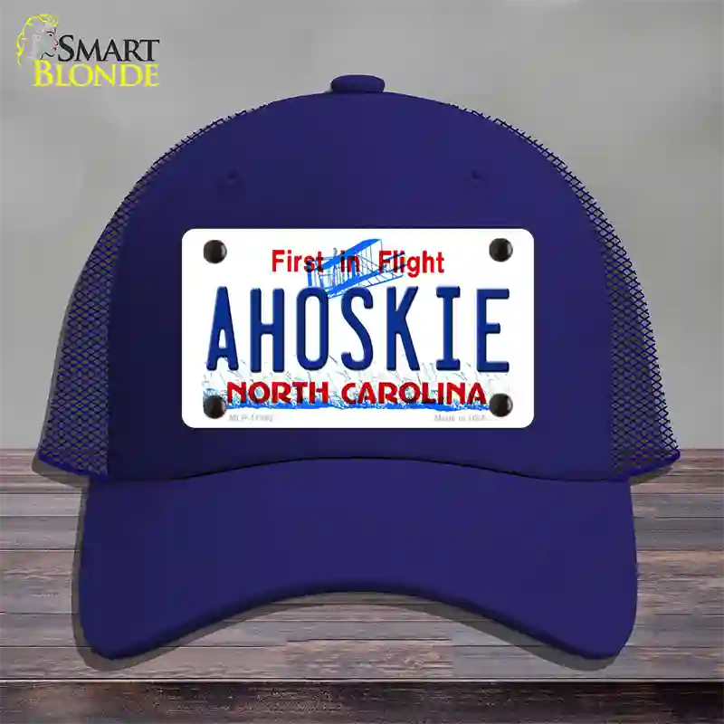 Ahoskie North Carolina Novelty License Plate Hat Mesh / Royal Blue