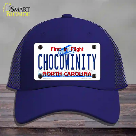 Chocowinity North Carolina Novelty License Plate Hat Mesh / Royal Blue