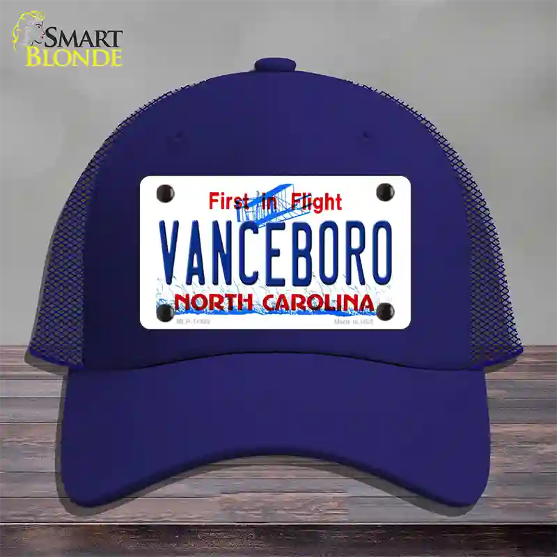 Vanceboro North Carolina Novelty License Plate Hat Mesh / Royal Blue