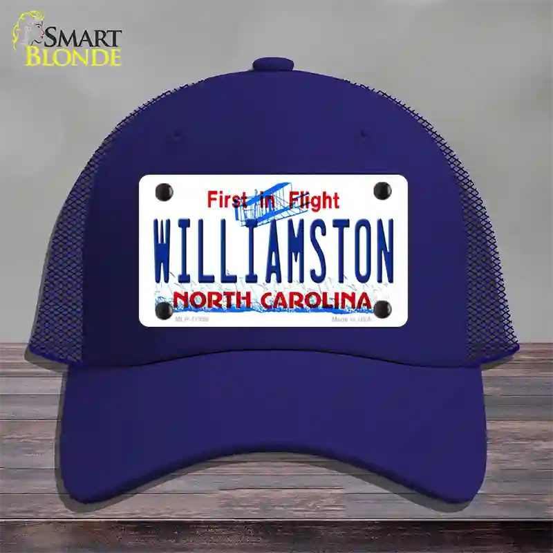 Williamston North Carolina Novelty License Plate Hat Mesh / Royal Blue