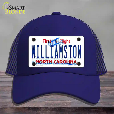 Williamston North Carolina Novelty License Plate Hat Mesh / Royal Blue