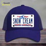 Snow Cream North Carolina Novelty License Plate Hat Mesh / Royal Blue