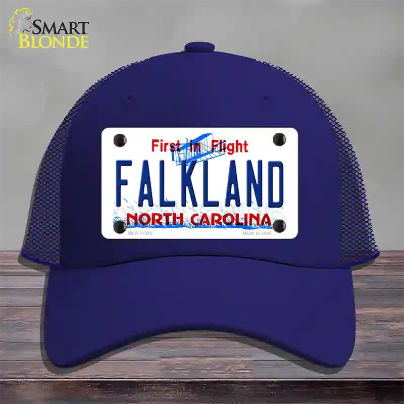 Falkland North Carolina Novelty License Plate Hat Mesh / Royal Blue