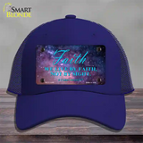 Live By Faith Novelty License Plate Hat Mesh / Royal Blue