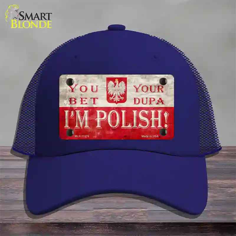 Im Polish Novelty License Plate Hat Mesh / Royal Blue