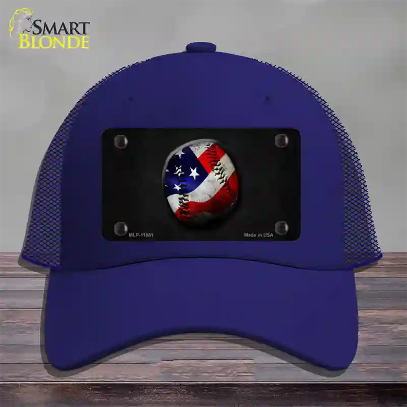 American Baseball Novelty License Plate Hat Mesh / Royal Blue