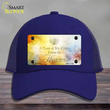 Lives In Heaven Novelty License Plate Hat Mesh / Royal Blue