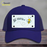 Bee Yourself Novelty License Plate Hat Mesh / Royal Blue