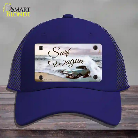 Surf Wagon Novelty License Plate Hat Mesh / Royal Blue