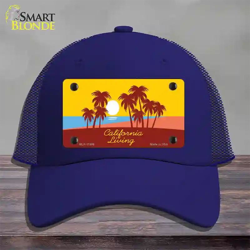 California Living Novelty License Plate Hat Mesh / Royal Blue