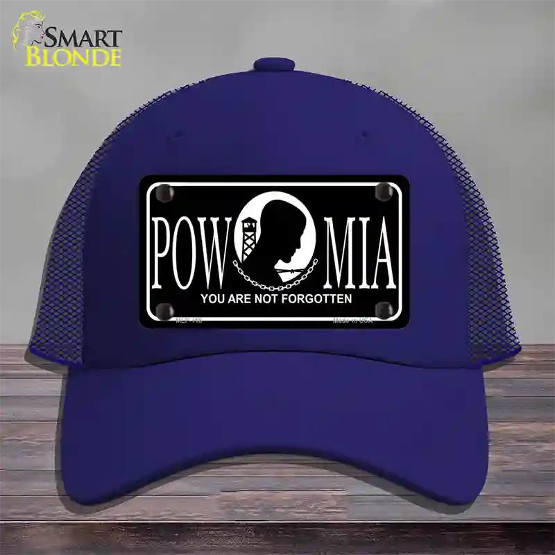 POW-MIA Novelty License Plate Hat Mesh / Royal Blue