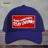 Avoid Hangovers Novelty License Plate Hat Mesh / Royal Blue